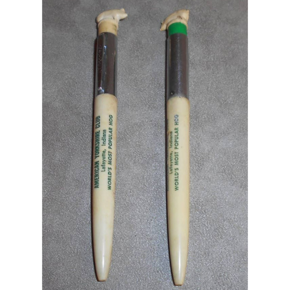 Ritepoint American Yorkshire Club Ballpoint Pen Lot Lafayette IN Pig Topper - Picture 1 of 6
